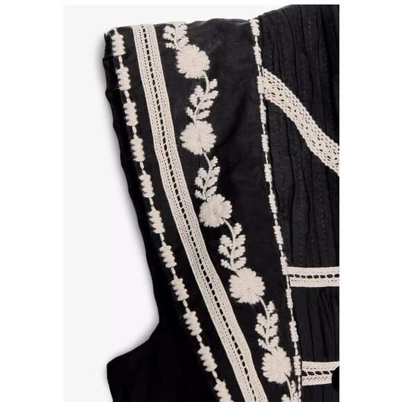 NWOT Zara collection CONTRAST EMBROIDERY DRESS, Med $149 B18 - Picture 5 of 13